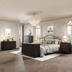 Commode à tiroirs, meuble de rangement en bois avec poignées métalliques, design moderne pour chambre, salon, entrée