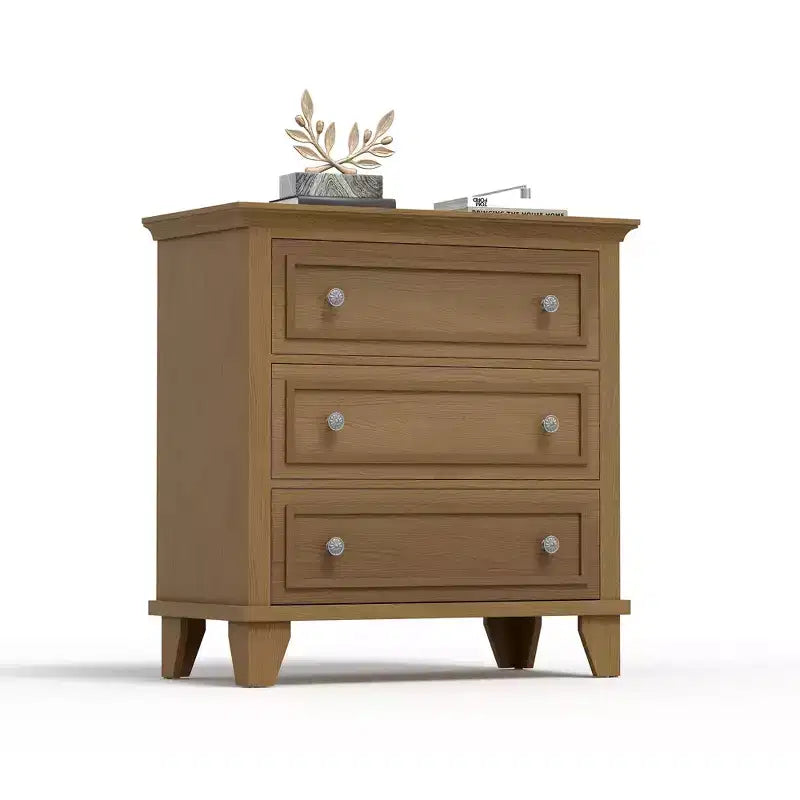 Commode à tiroirs, meuble de rangement en bois avec poignées métalliques, design moderne pour chambre, salon, entrée