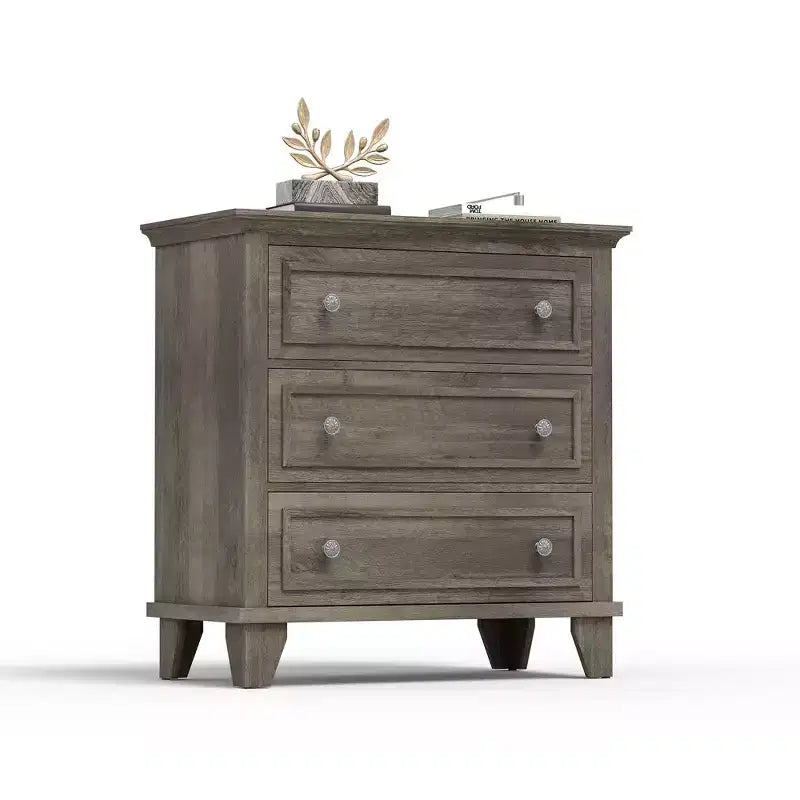 Commode à tiroirs, meuble de rangement en bois avec poignées métalliques, design moderne pour chambre, salon, entrée