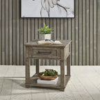 Table d'appoint rectangulaire taupe vieilli