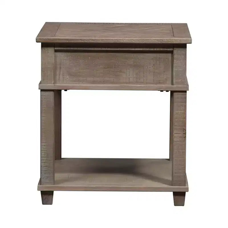 Table d'appoint rectangulaire taupe vieilli