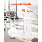 Pupitre, lutrin en acrylique de 109 cm, bureau portable pour ordinateur portable avec large surface de lecture et étagère de rangement, butoir de livres, transparent