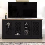 Galano TV Stand with storage and decorative Cut-Out Pattern 59.6 W  15.7 D  29.3 H