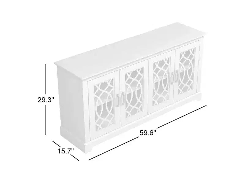 Meuble TV avec rangement et motif décoratif ajouré 59,6 L 15,7 P 29,3 H