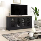 Meuble TV avec rangement et motif décoratif ajouré 59,6 L 15,7 P 29,3 H