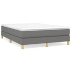 Cadre de lit gris foncé polyester Queen rectangulaire moderne