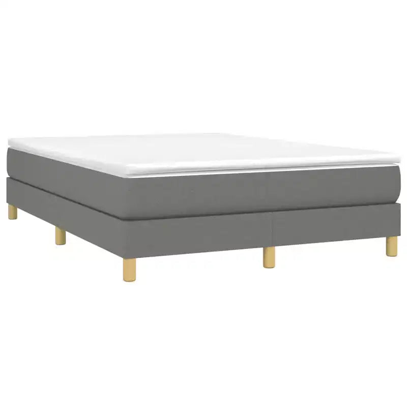 Bed Frame Dark Grey Polyester Queen Rectangular Modern