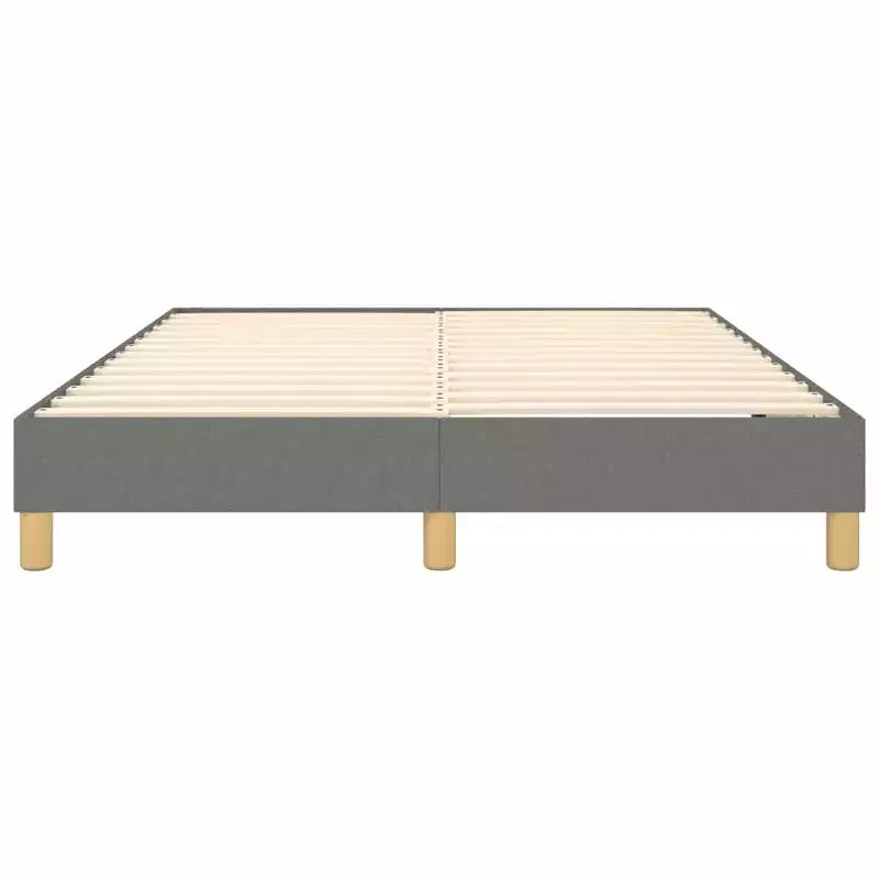 Bed Frame Dark Grey Polyester Queen Rectangular Modern