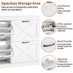 Meuble à chaussures avec 4 tiroirs basculants, armoire de rangement de chaussures large et discrète, simple et élégante, meuble à chaussures autoportant en bois.