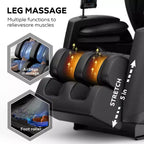 Fauteuil de massage relaxant, Fauteuil de massage corporel complet avec 5 modes automatiques, 8 rouleaux fixes, Repose-pieds rétractable, Fauteuil de massage zéro gravité
