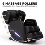 Fauteuil de massage relaxant, Fauteuil de massage corporel complet avec 5 modes automatiques, 8 rouleaux fixes, Repose-pieds rétractable, Fauteuil de massage zéro gravité