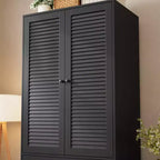 Armoire en bois avec tringle et tiroirs, meuble de rangement à double porte pour chambre à coucher