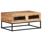 Table basse 89,9 x 60 x 40 cm en bois d'acacia massif