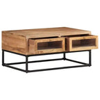 Table basse 89,9 x 60 x 40 cm en bois d'acacia massif