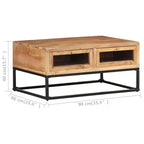 Table basse 89,9 x 60 x 40 cm en bois d'acacia massif
