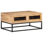 Table basse 89,9 x 60 x 40 cm en bois d'acacia massif