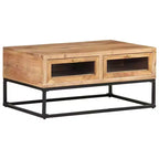 Table basse 89,9 x 60 x 40 cm en bois d'acacia massif