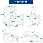 Fauteuil inclinable électrique gris en similicuir avec massage vibratoire 8 points et chauffage lombaire pour salon d'appartement