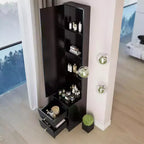 Armoire miroir pleine longueur avec rangement, armoire miroir sur pied de 160 cm avec 2 tiroirs, coiffeuse organisatrice de maquillage pour chambre et salle de bain