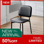 Chaise de salle à manger de ferme, assise et dossier en cuir rembourrés, chaise d'appoint élégante pour cuisine, salle à manger, salon, noir