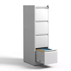 Classeur vertical à 4 tiroirs avec serrure, armoire de classement en métal avec serrure, meuble de rangement en acier pour dossiers de format A4/Lettre/Légal