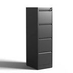Classeur vertical à 4 tiroirs avec serrure, armoire de classement en métal avec serrure, meuble de rangement en acier pour dossiers de format A4/Lettre/Légal