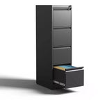 Classeur vertical à 4 tiroirs avec serrure, armoire de classement en métal avec serrure, meuble de rangement en acier pour dossiers de format A4/Lettre/Légal