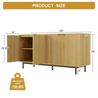 Meuble TV pour téléviseur de 65 pouces, console média moderne avec rangement, centre de divertissement pour salon