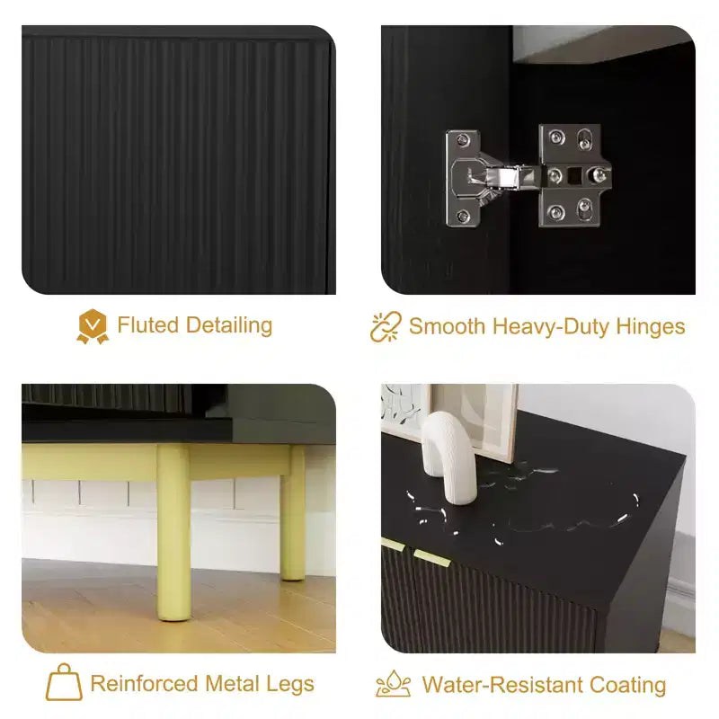 Meuble TV pour téléviseur de 65 pouces, console média moderne avec rangement, centre de divertissement pour salon