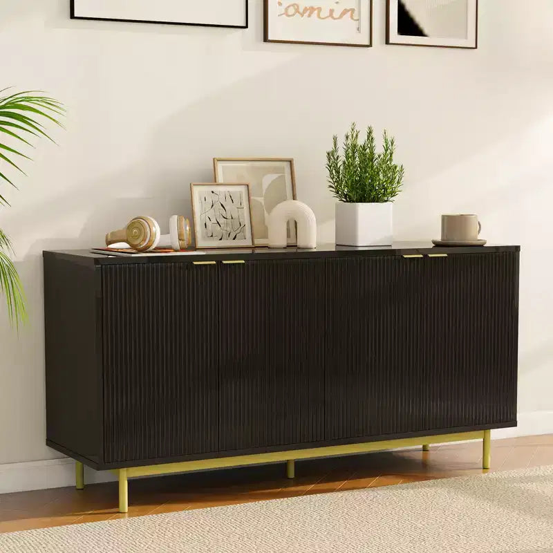 Meuble TV pour téléviseur de 65 pouces, console média moderne avec rangement, centre de divertissement pour salon