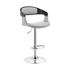HomeRoots 24 Gray And Silver Iron Swivel Low Back Adjustable Height Bar Chair