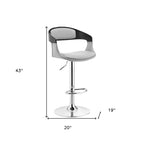 Chaise de bar pivotante à dossier bas et hauteur réglable en fer gris et argent