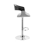 Chaise de bar pivotante à dossier bas et hauteur réglable en fer gris et argent