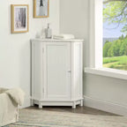 Meuble de Rangement d'Angle Autoportant pour Salle de Bain, en Bois Moderne, Triangle, avec Étagère Réglable