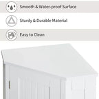 Meuble de Rangement d'Angle Autoportant pour Salle de Bain, en Bois Moderne, Triangle, avec Étagère Réglable