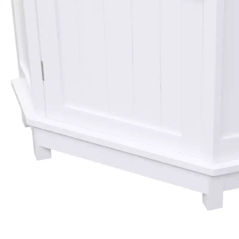 Meuble de Rangement d'Angle Autoportant pour Salle de Bain, en Bois Moderne, Triangle, avec Étagère Réglable