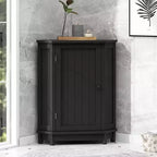 Meuble de Rangement d'Angle Autoportant pour Salle de Bain, en Bois Moderne, Triangle, avec Étagère Réglable