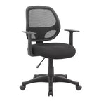 Commercial Grade Mesh Task Chair with T Arms Black - Boss Office Products: Ergonomic, Adjustable, Swivel, with Casters