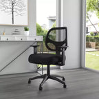 Fauteuil de travail en résille de qualité commerciale avec accoudoirs en T noirs - Boss Office Products : Ergonomique, réglable, pivotant, avec roulettes