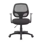 Fauteuil de travail en résille de qualité commerciale avec accoudoirs en T noirs - Boss Office Products : Ergonomique, réglable, pivotant, avec roulettes