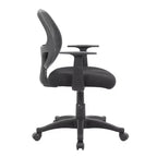 Fauteuil de travail en résille de qualité commerciale avec accoudoirs en T noirs - Boss Office Products : Ergonomique, réglable, pivotant, avec roulettes