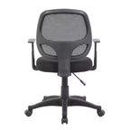 Fauteuil de travail en résille de qualité commerciale avec accoudoirs en T noirs - Boss Office Products : Ergonomique, réglable, pivotant, avec roulettes