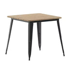 Flash Furniture Declan Commercial Grade Indoor/Outdoor Dining Table, 31.5 Square All Weather Poly Resin Top with Steel Base