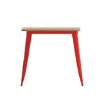 Table à manger de qualité commerciale pour l'intérieur/extérieur, plateau carré de 80 cm en polyrésine tout temps avec base en acier