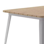 Table à manger de qualité commerciale pour l'intérieur/extérieur, plateau carré de 80 cm en polyrésine tout temps avec base en acier