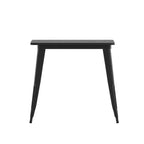 Table à manger de qualité commerciale pour l'intérieur/extérieur, plateau carré de 80 cm en polyrésine tout temps avec base en acier